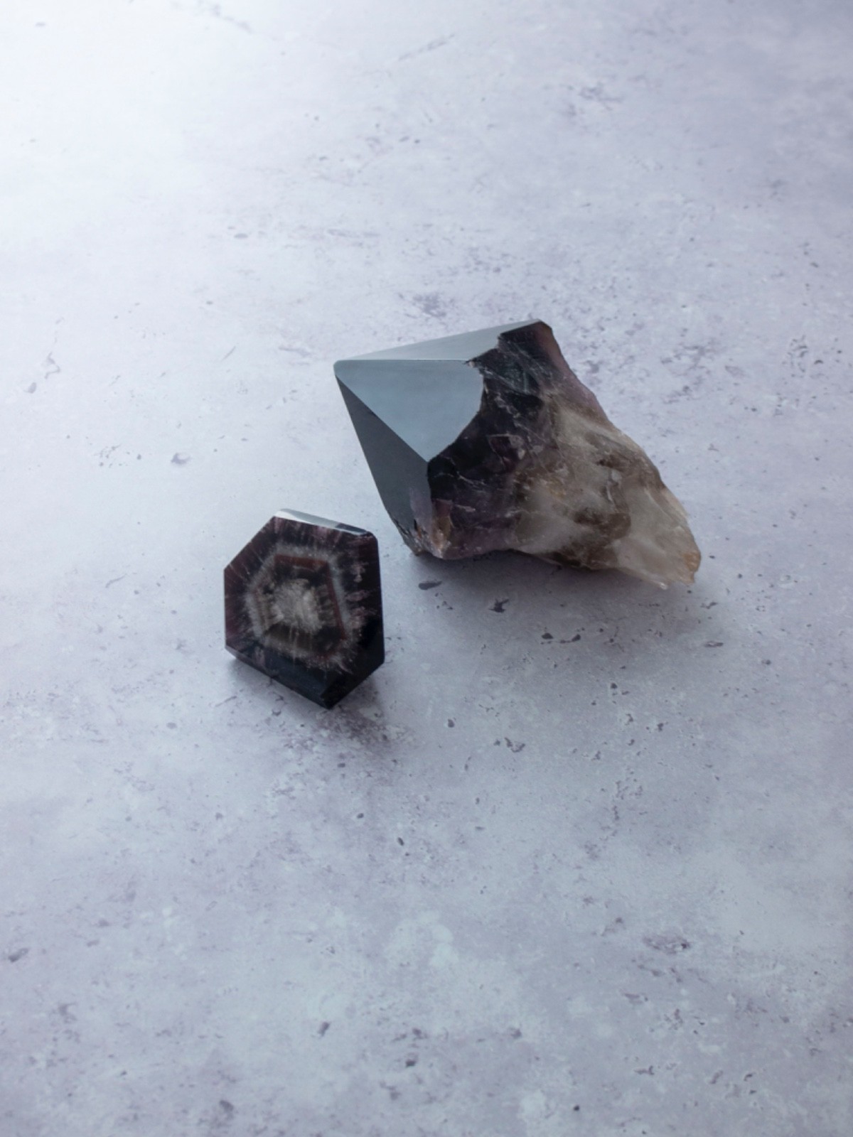 Atomic Amethyst Chunky raw Root w/ Polished Point Trapiche Dragon Tooth Crystal