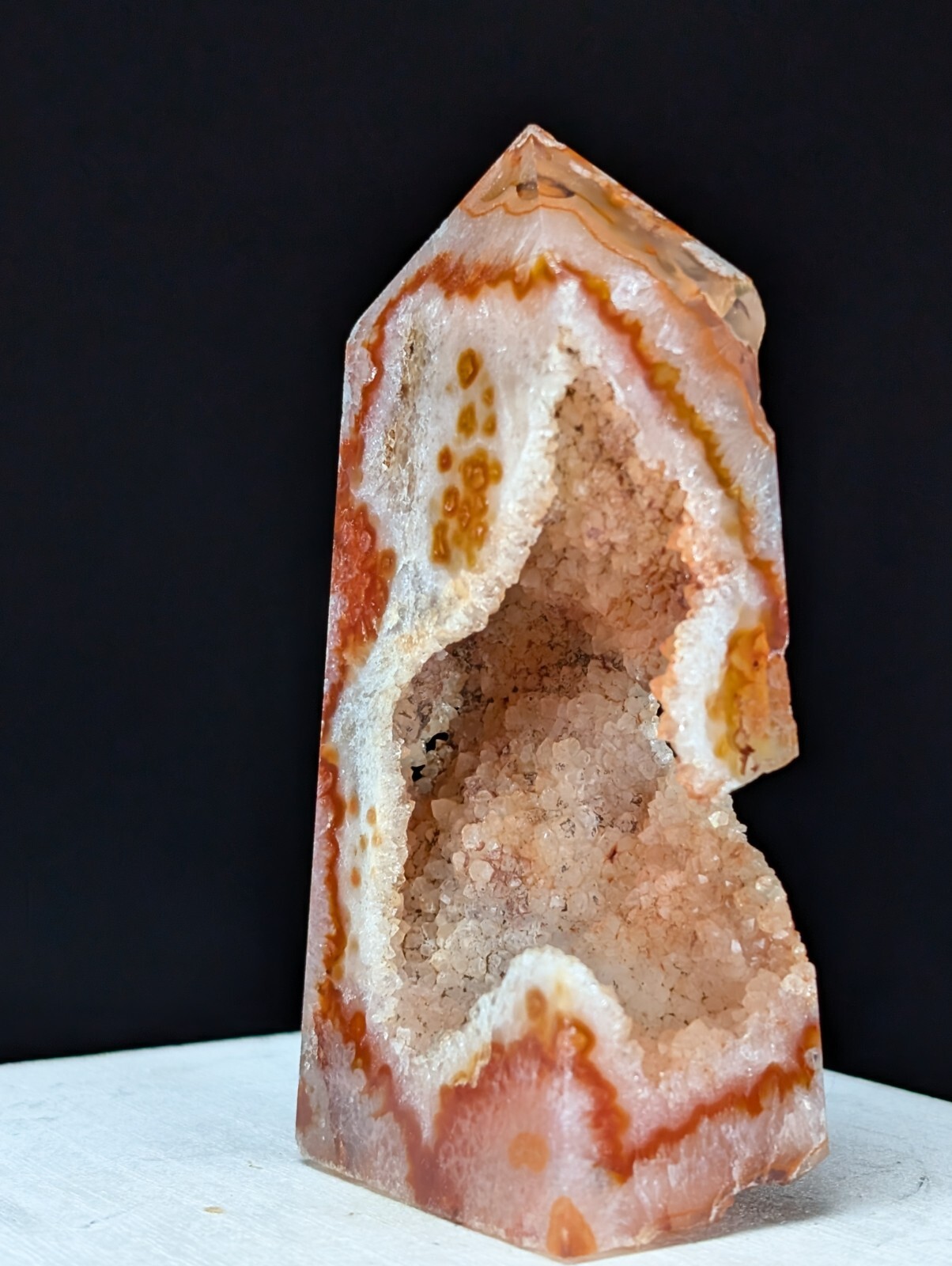 Carnelian Tower Drusy Quartz Point Crystal Big Chakra Gemstone