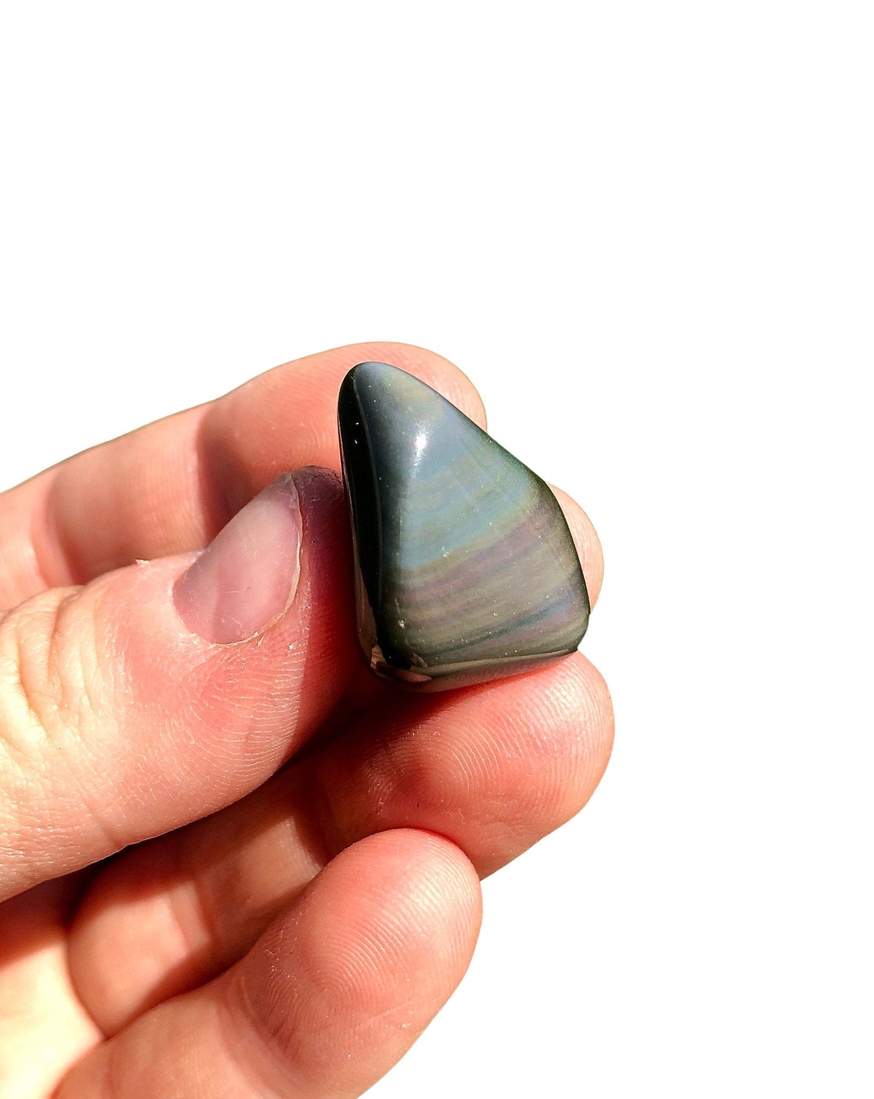 Rainbow Obsidian Tumbled Stone – Polished Rainbow Obsidian Crystal from Mexico