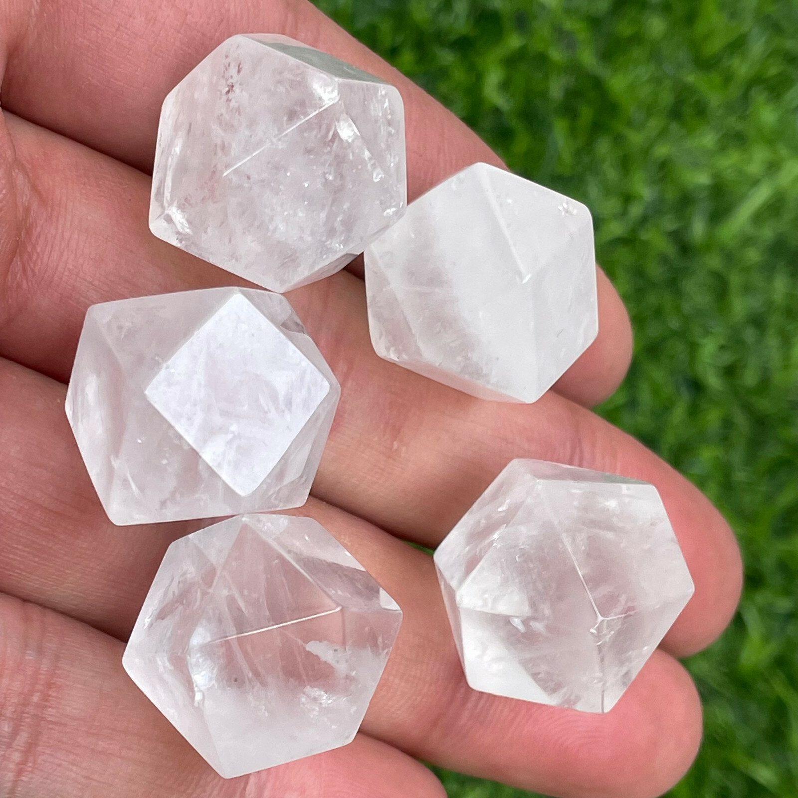 5pc Natural clear quartz dodecahedron crystal specimen healing