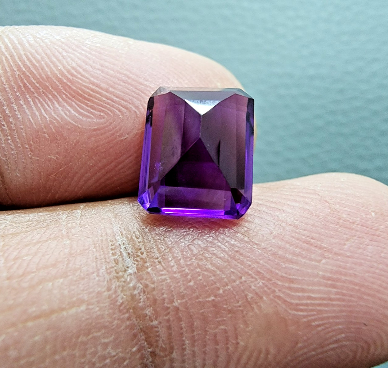 4.20Ct Purple Amethyst Emerald Cut Lab-Created Loose Gemstone Jewelry Making