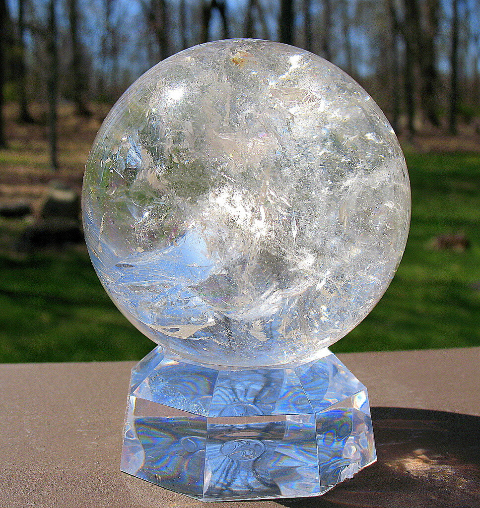 Large Quartz Sphere / Crystal Ball with Rainbow