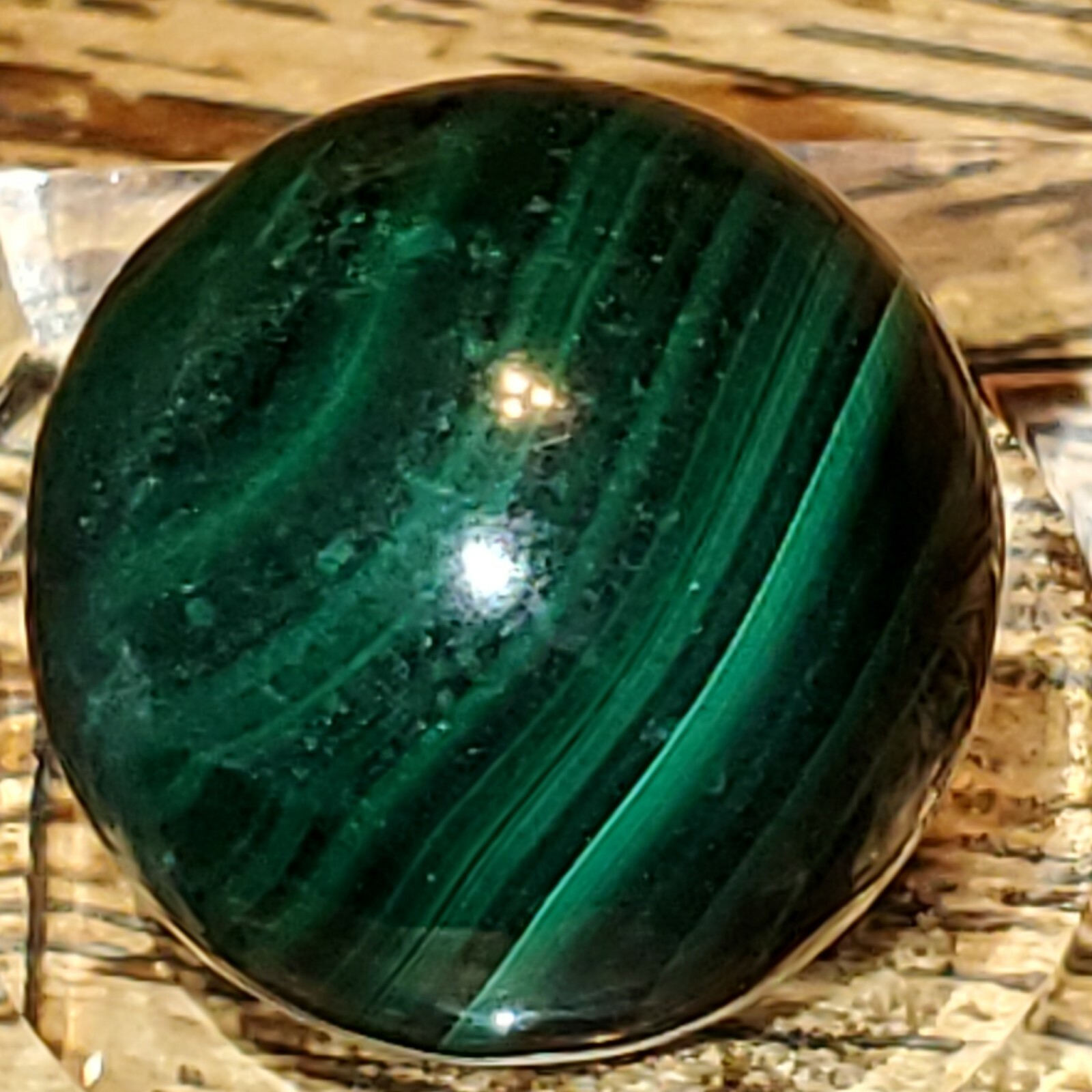 Malachite Crystal Sphere Ball Orb 19.7mm 18g.