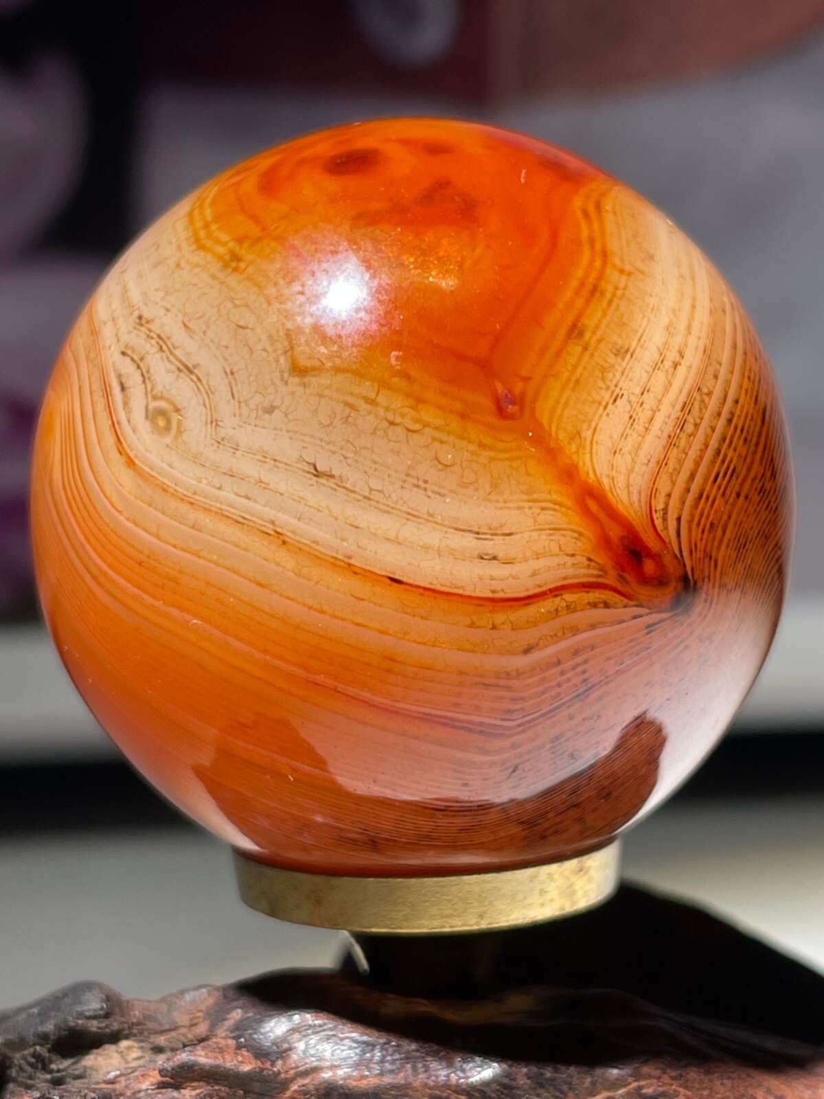 1pc Natural Quartz Crystal Silk agate Sphere Ball lace agate ball Healing g14