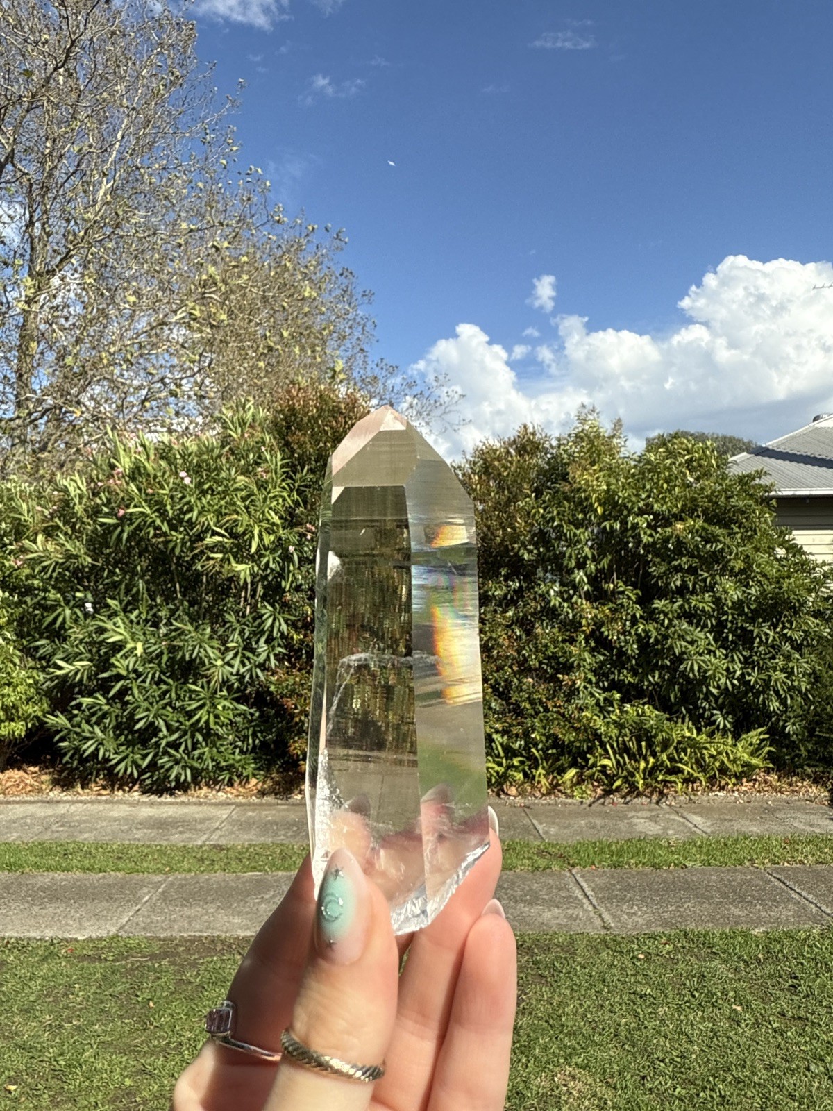 Clear Quartz Natural Piece From Colombia With Phantom