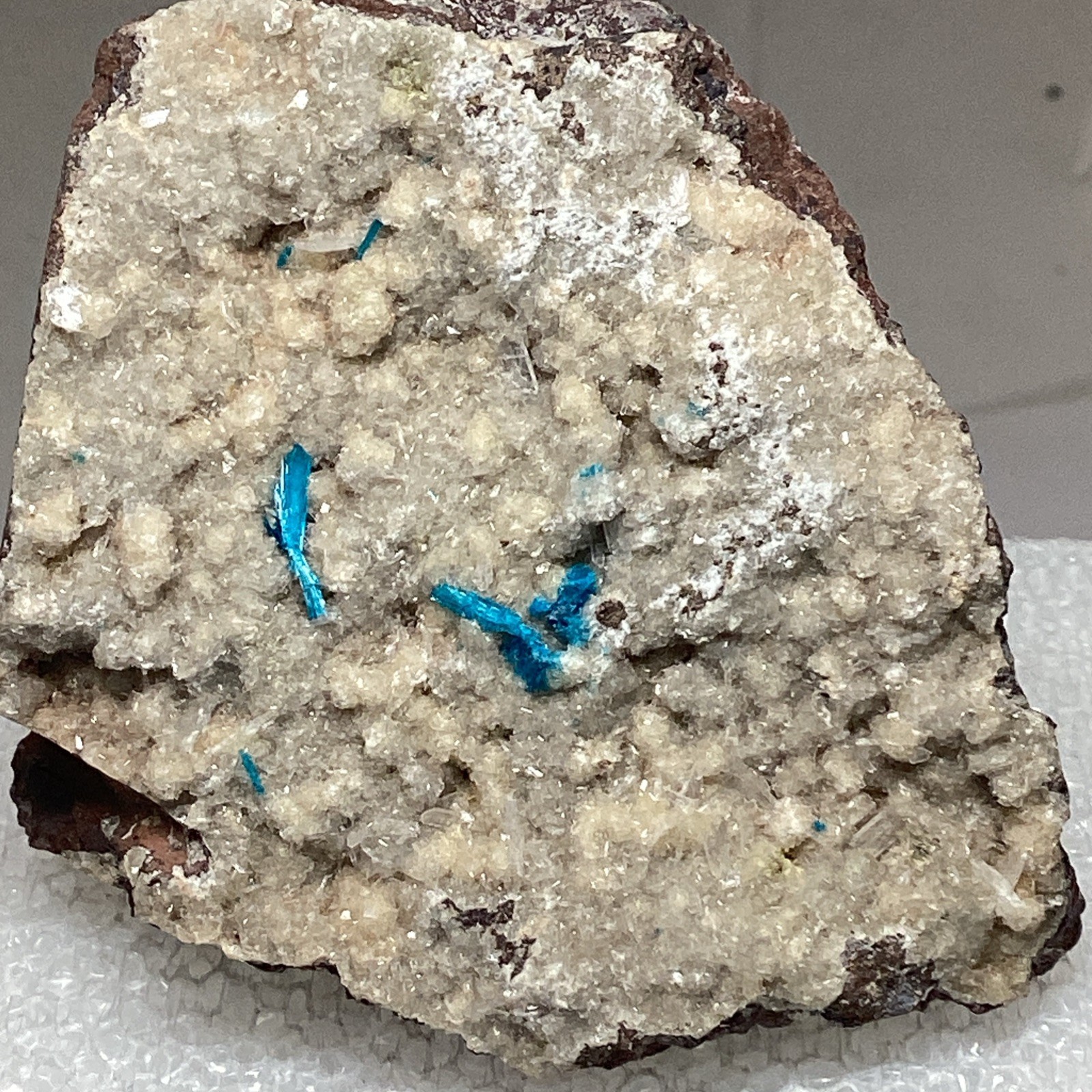 Cavansite Mineral Specimen Bright Blue On Drusy Quartz #245