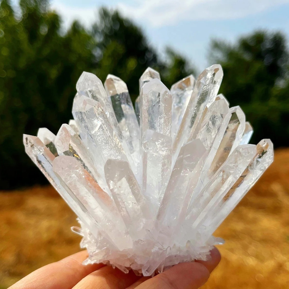 300g Natural Clear Quartz Point Quartz Cluster Crystal Home Decor Collection