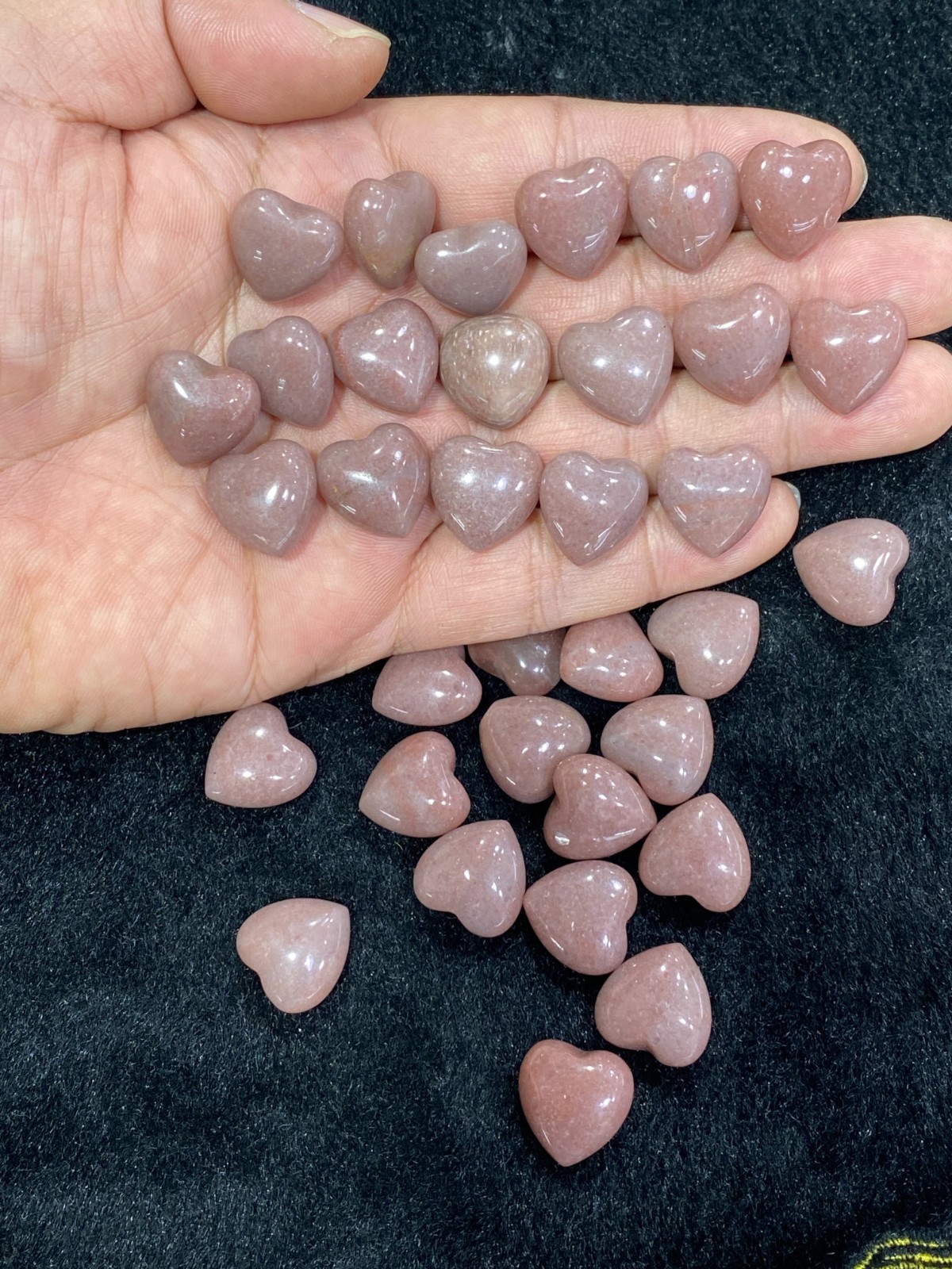 10pc Natural Strawberry Mini Heart hand-carved quartz crystal reiki healing gift