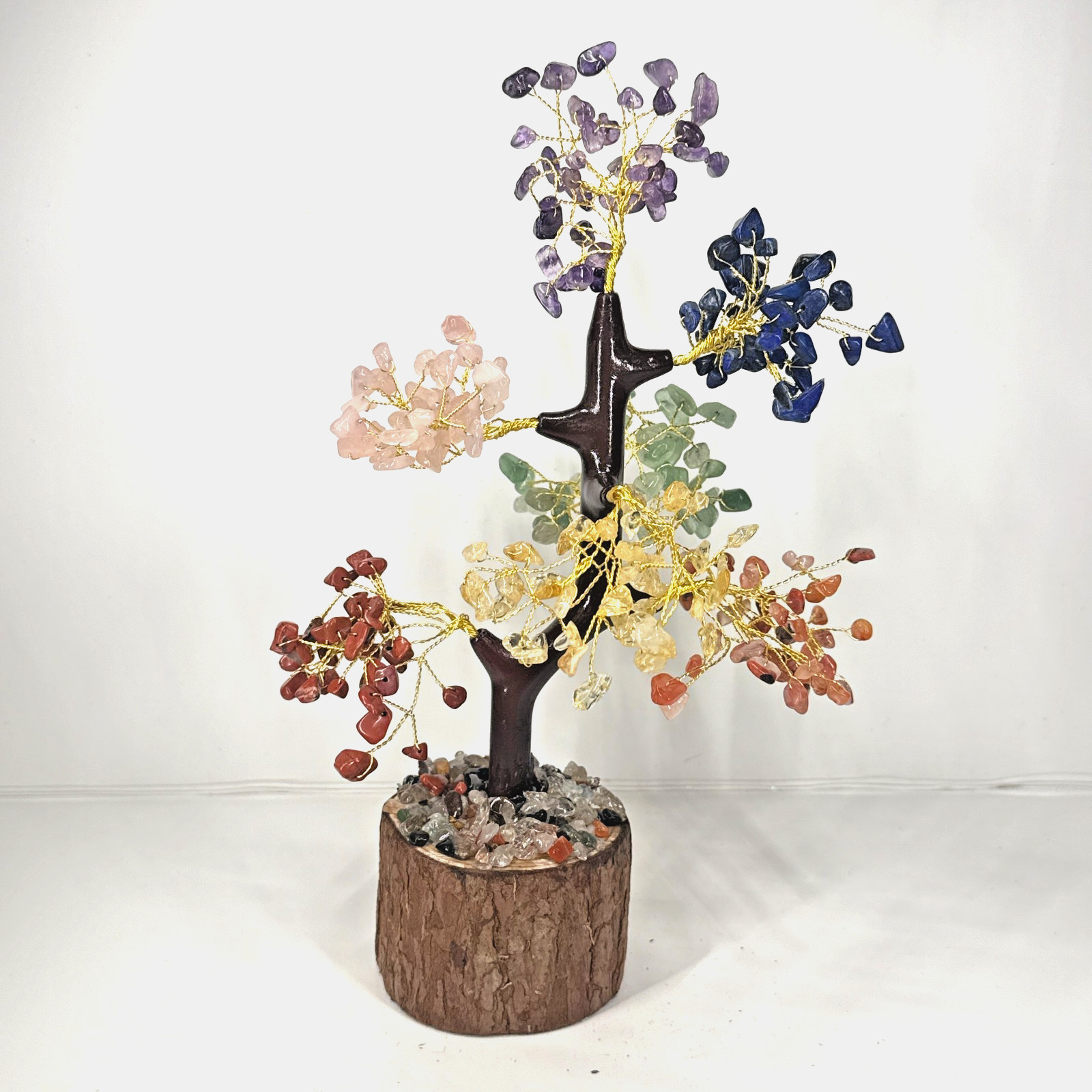 Crystal Tree 7 Chakra Tree of Life with Seven Gemstones Spiritual Gift