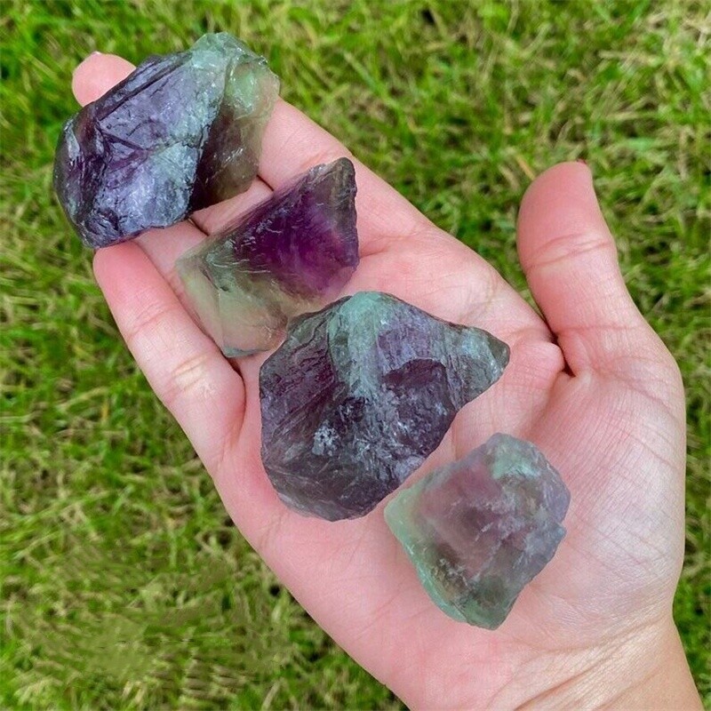 Raw Rough Rainbow Fluorite Chunks Healing Crystal Mineral Rocks Specimens 1PCS
