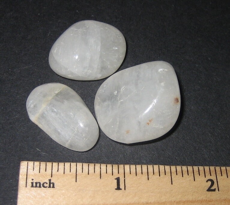 3 RARE TUMBLED POLISHED 0.9″- 1″ CRYOLITE STONE MINERALS GREENLAND ~ 27grams *1