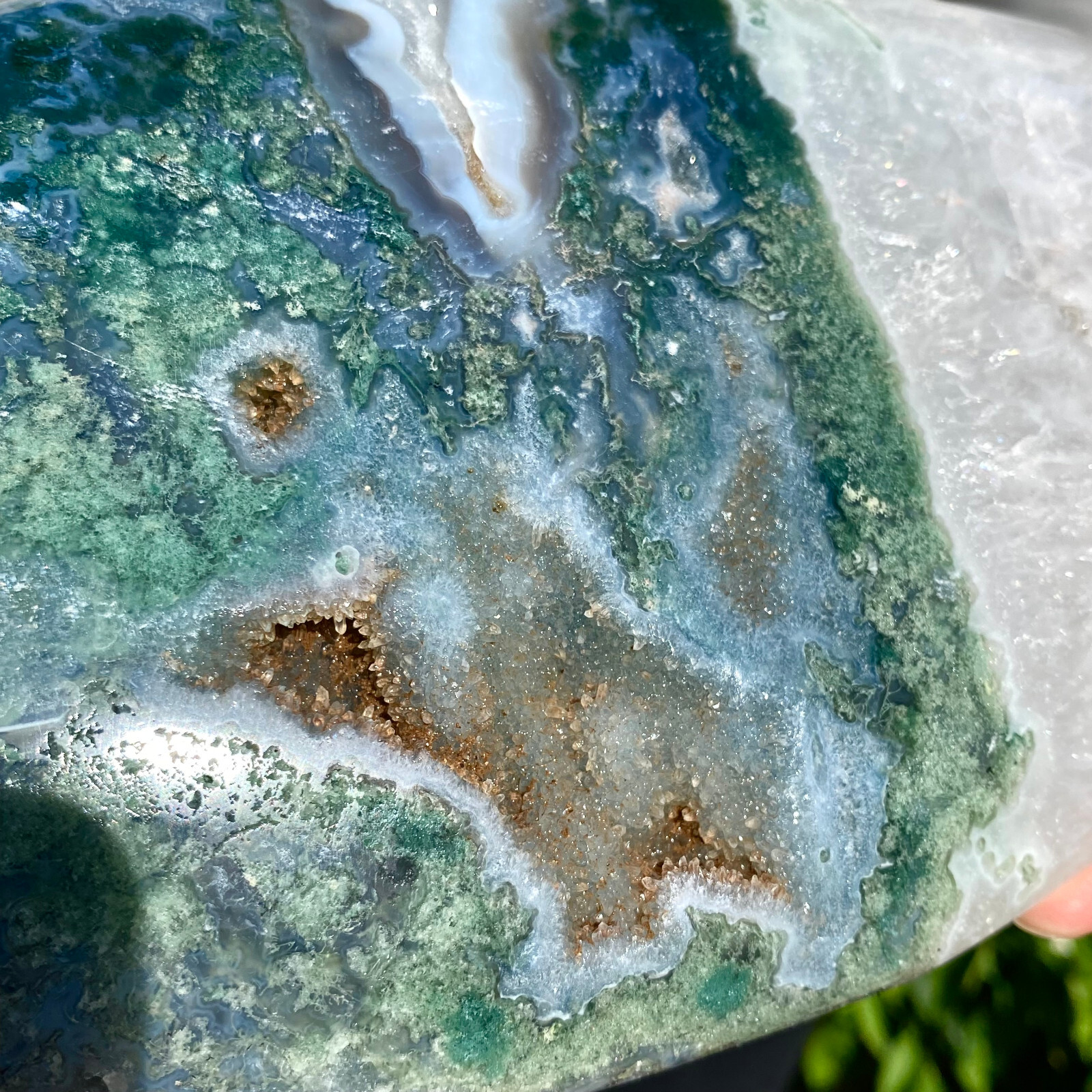 4.8LB Natural green moss agate drops quartz crystal obelisk aura healing