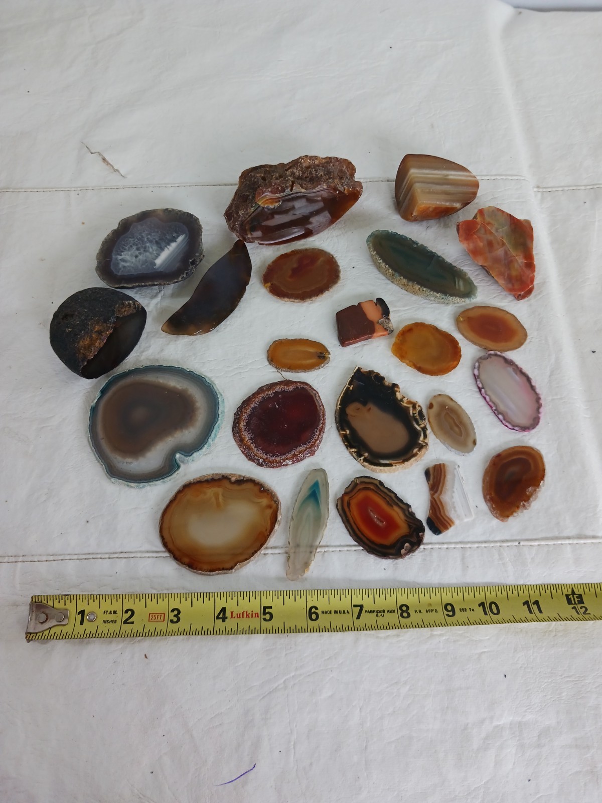 22 Agate Geode Slab Thick & Thin Polished Stone Slices Crystal Quartz 1193g