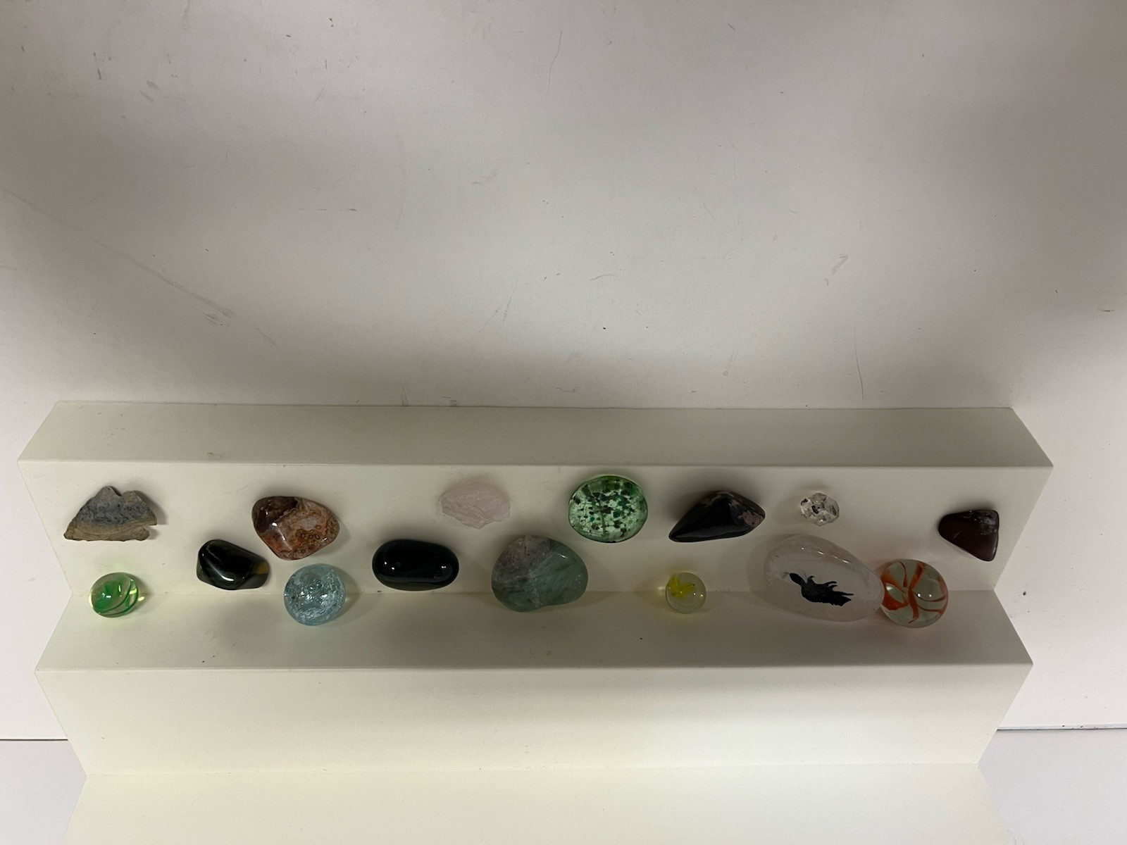 Mixed Tumbled Gemstone Lot Arrowhead Agate Jasper Quartz Glass Paperweight