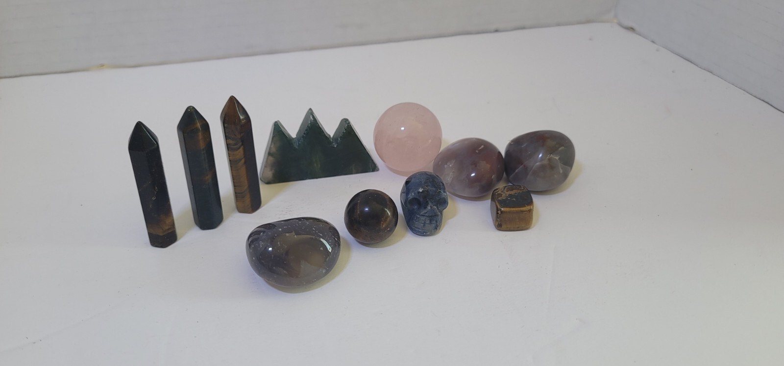 Lot Of 11 Mixed Polished Gem Stone Crystals