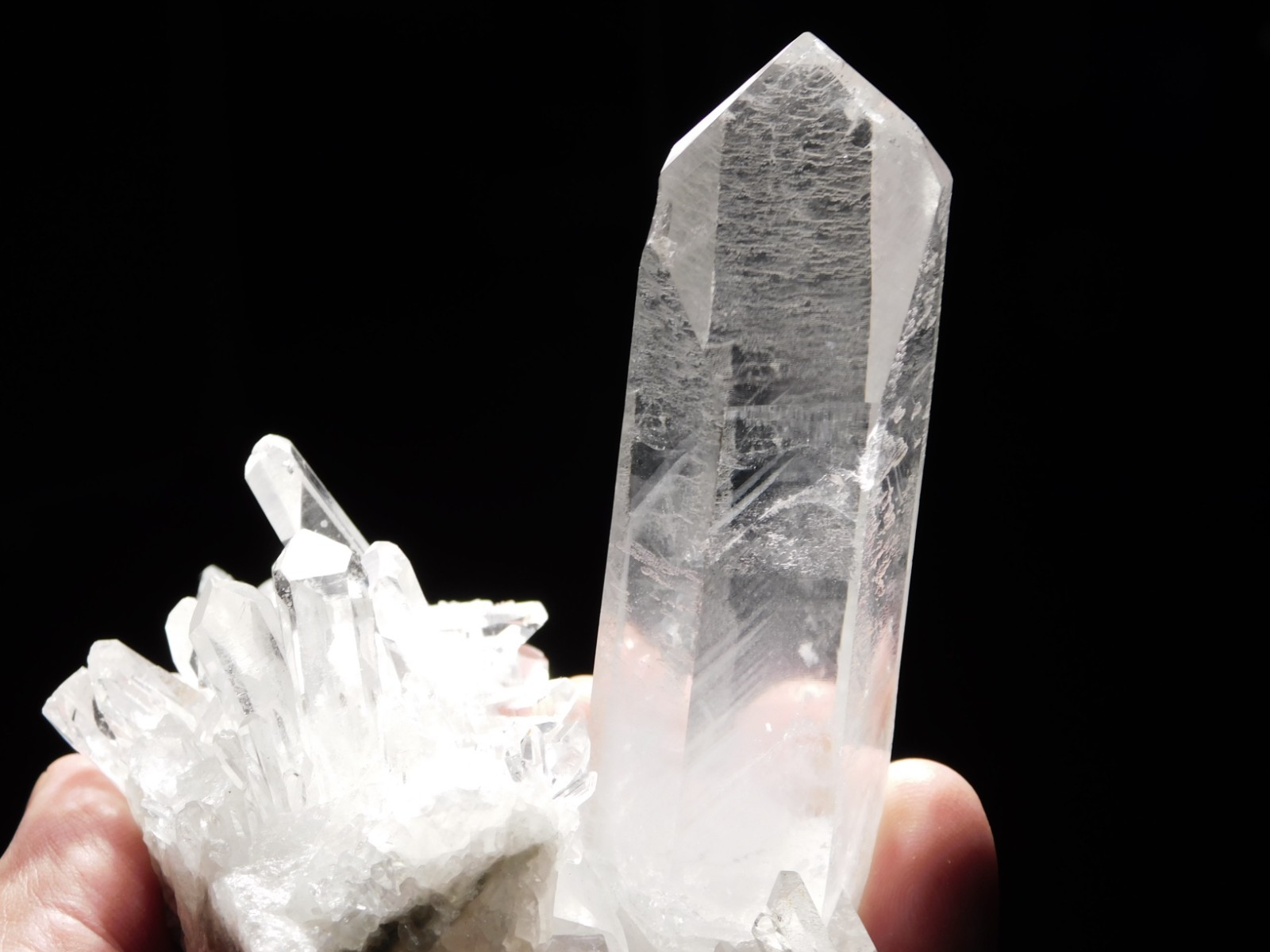 Super TRANSLUCENT Points! Big Nice & Natural QUARTZ Crystal Cluster Brazil 431gr