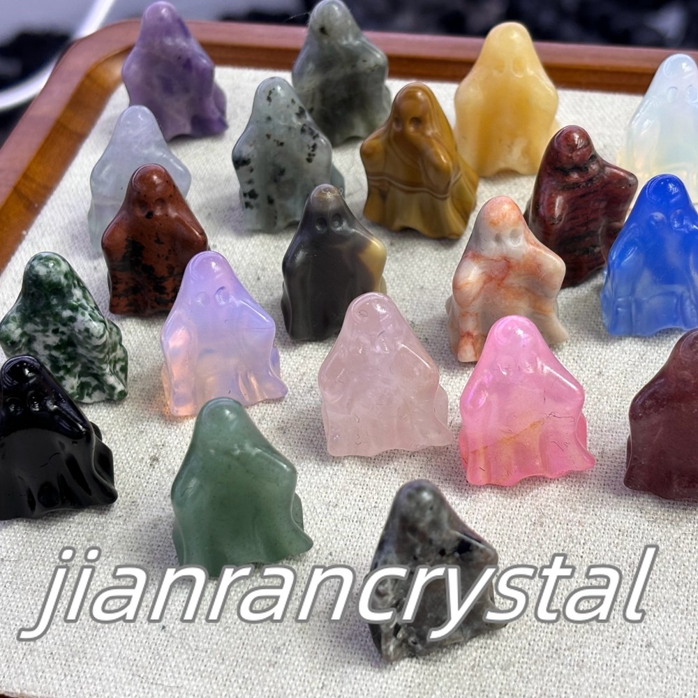 50pcs MIX Natural Quartz Crystal Skulls Carved Ghost Skull Healing Wholesale