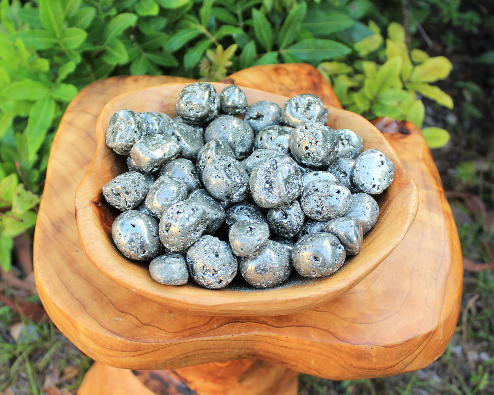 1/2 lb Bulk Lot Pyrite Tumbled Stone (Crystal Healing Reiki Fools Gold) 8 oz
