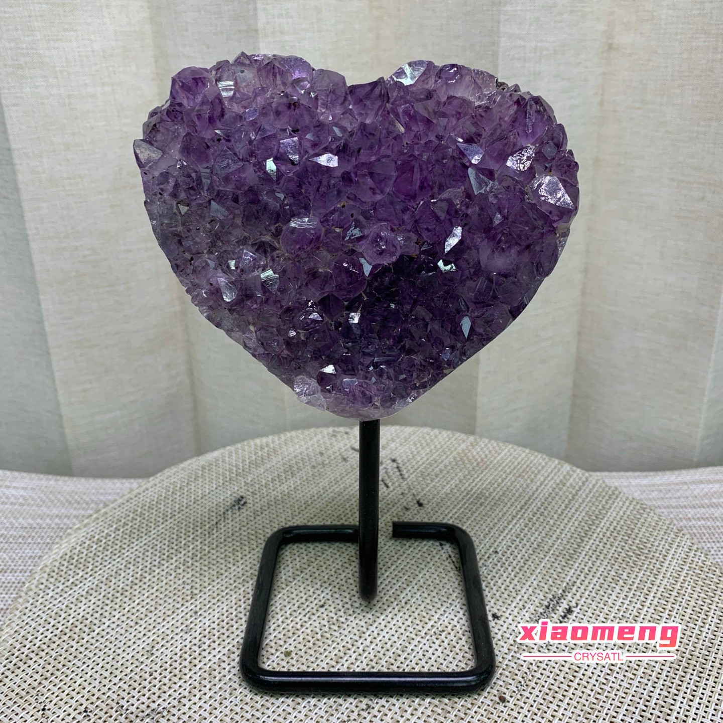 1.5LB Exquisite natural amethyst cave heart-shaped cut specimen