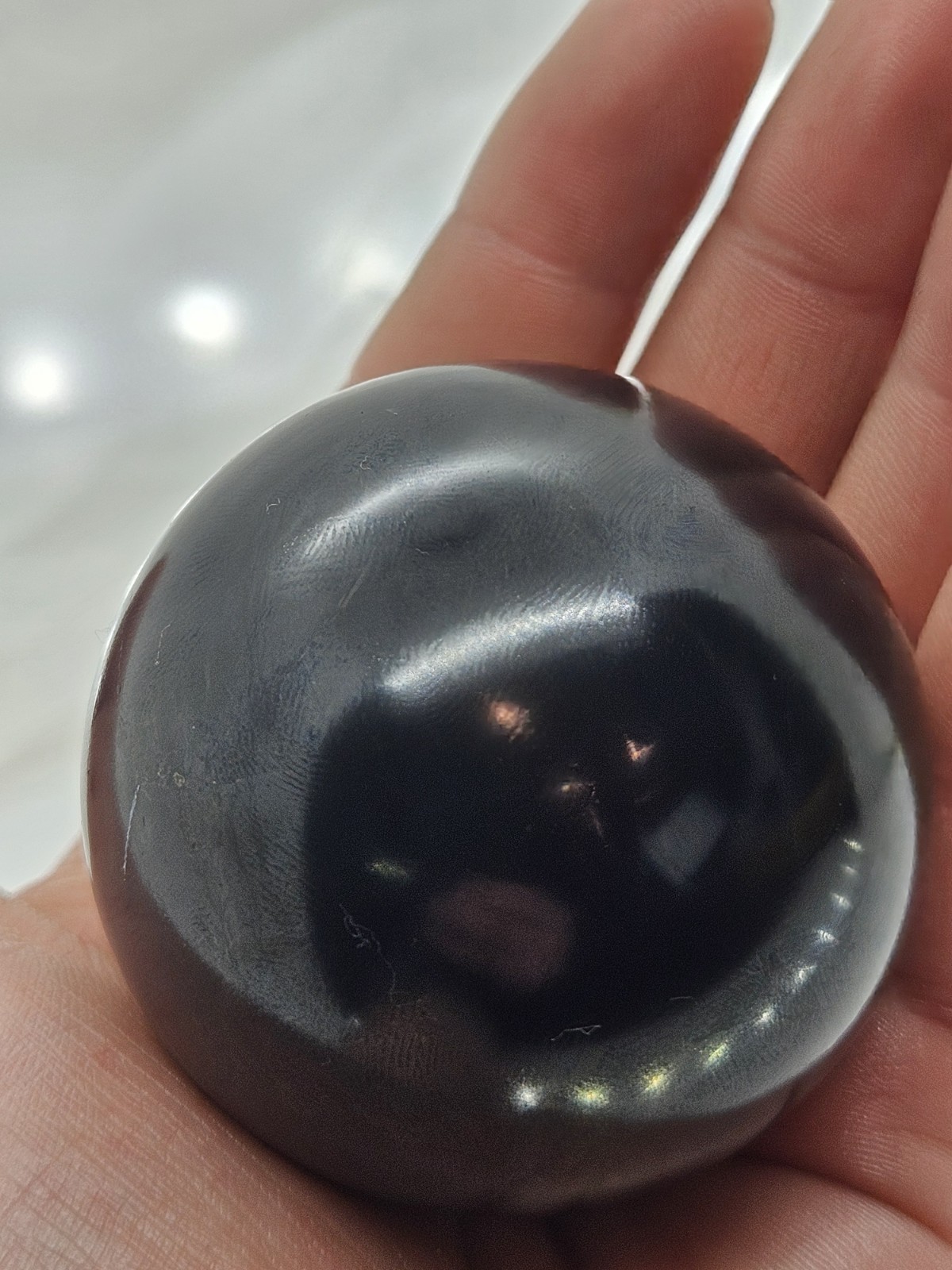 Polished Shungite Sphere – Genuine Carbon Rich Stone for EMF Protection