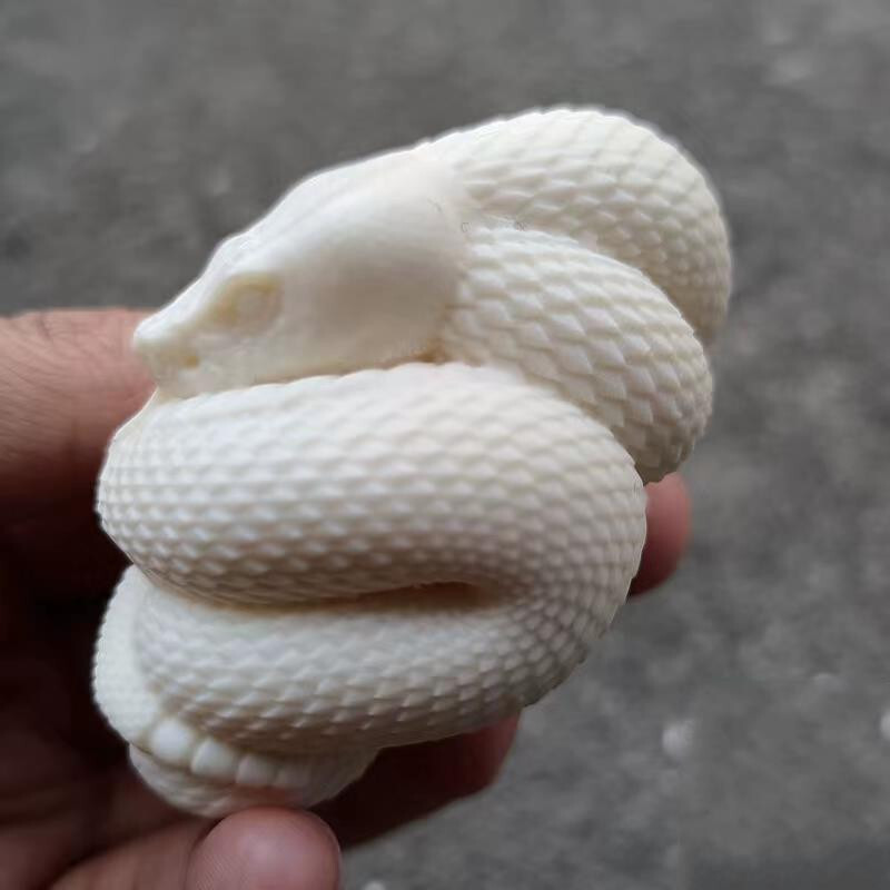 2.5”+ Natural Genuine Tagua Nut Hand Carved Snake Reiki Decoration Gift.1pc