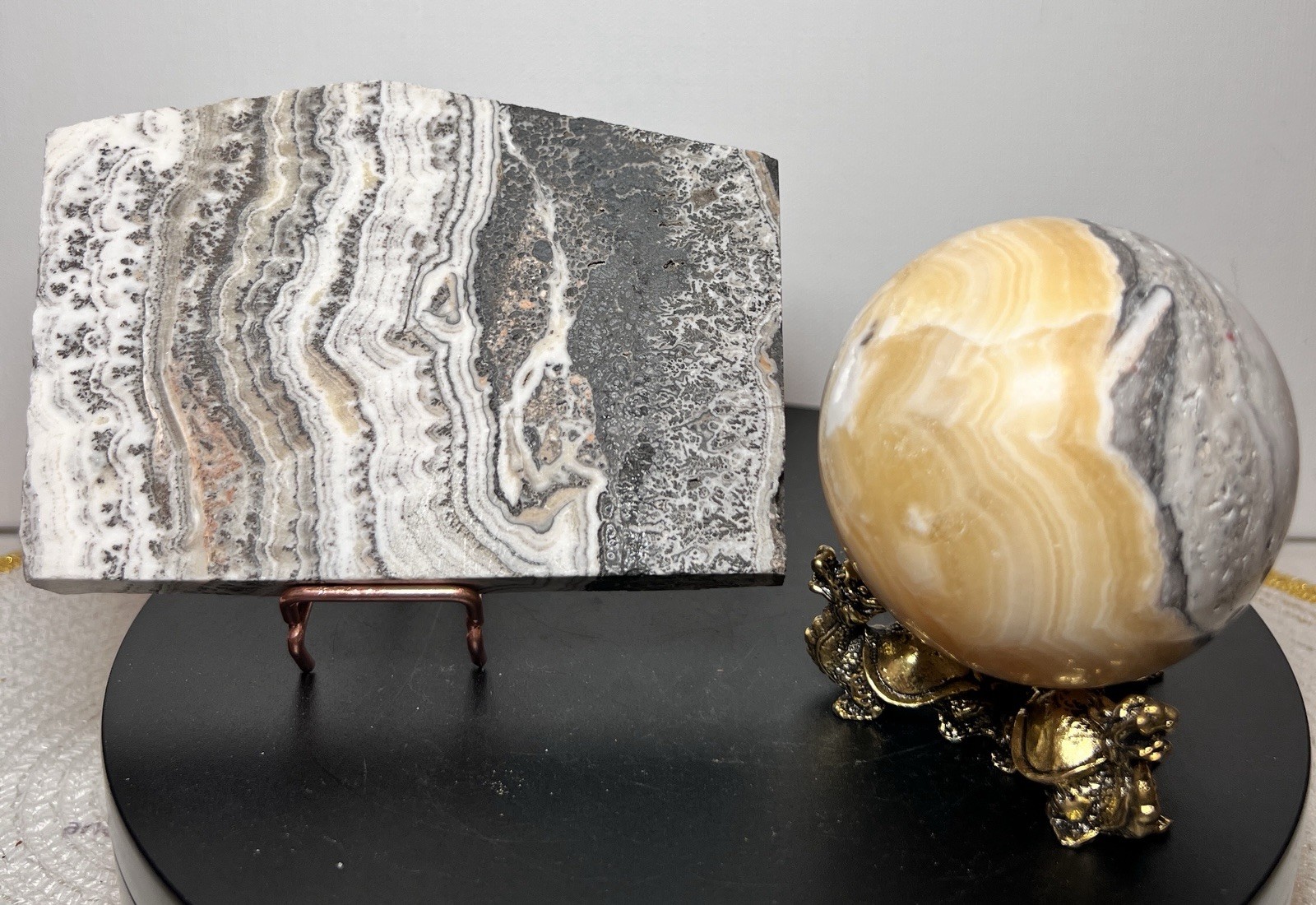 Banded Calcite 2 Piece Set – see description & pics for more info
