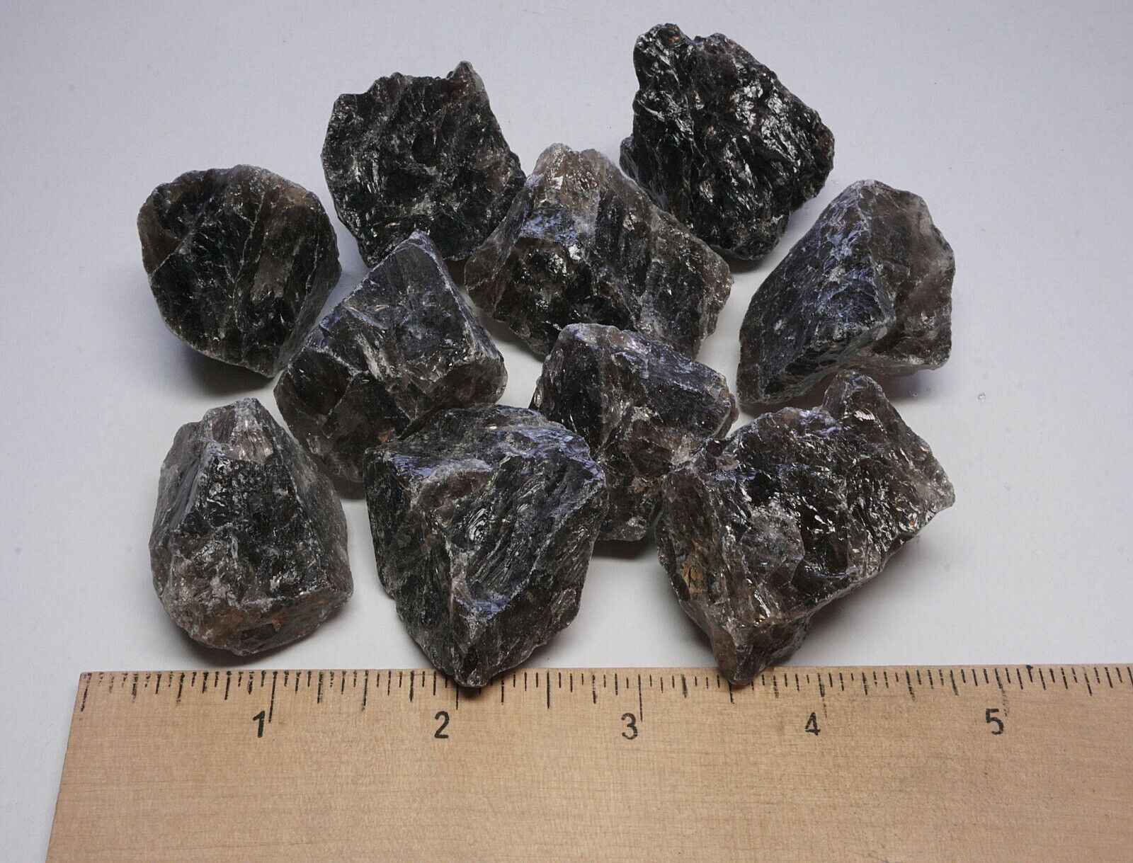Smoky Quartz 10 Piece Box Natural Brown Gray Crystal Chunks Gemstone Specimens