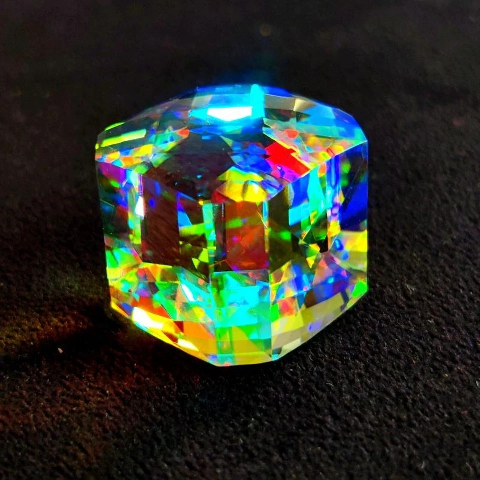 Certified 100 Ct Natural Rainbow Color Cube Cut Mystic Topaz Loose Gemstone