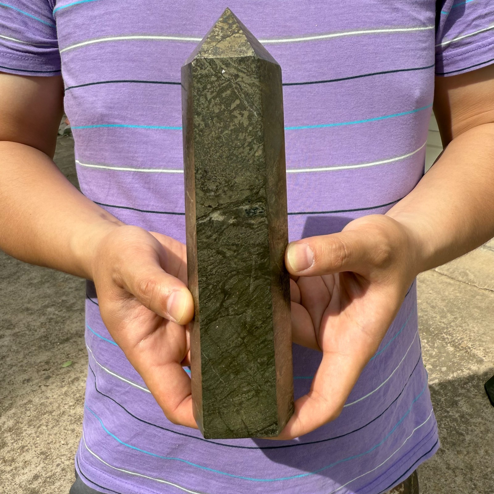 1470g Natural Pyrite Tower Point Rare Crystal Healing