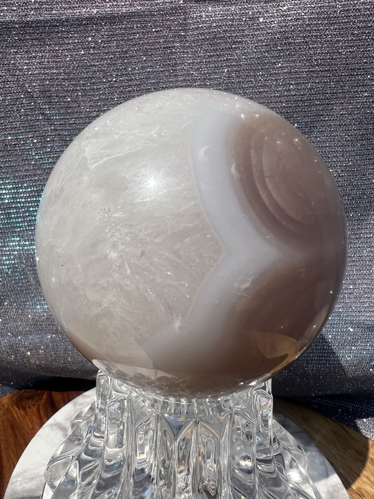 Natural Polished Agate Sphere 2.8 inch 72 mm 1 Pound 1.9 oz Crystal US Seller 93