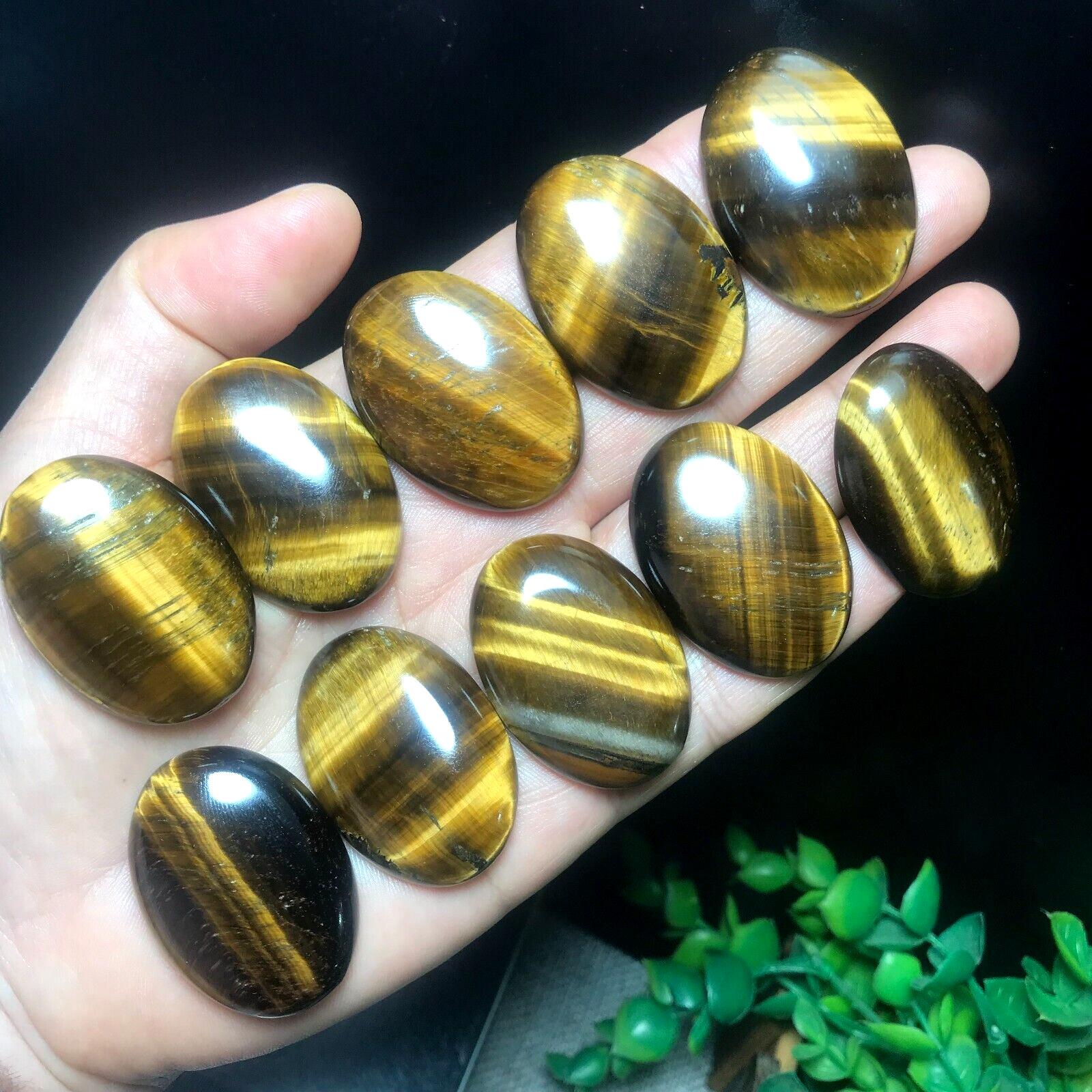 10pcs 100g Natural Tiger Eye Stone Pendant Polished Crystal Jewelry 839