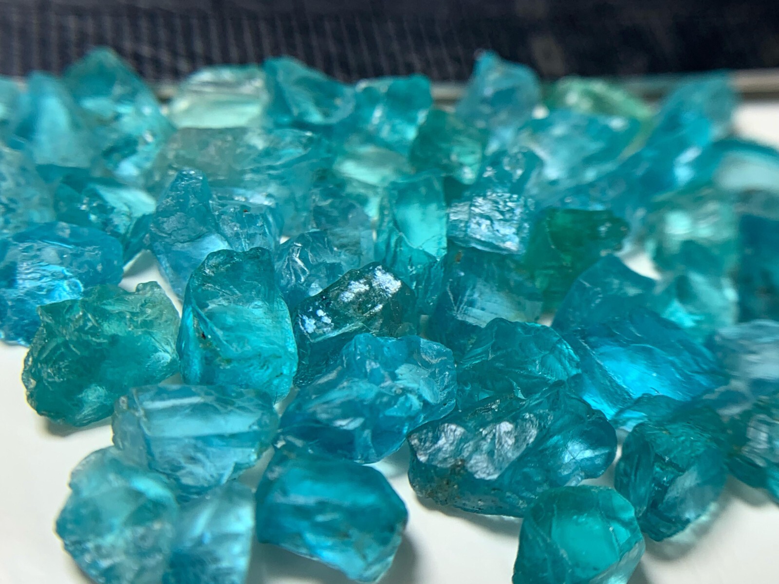 50 Crt Amazing Facet Grade Paraiba Blue Color Apatite Rough lot @Madagascar