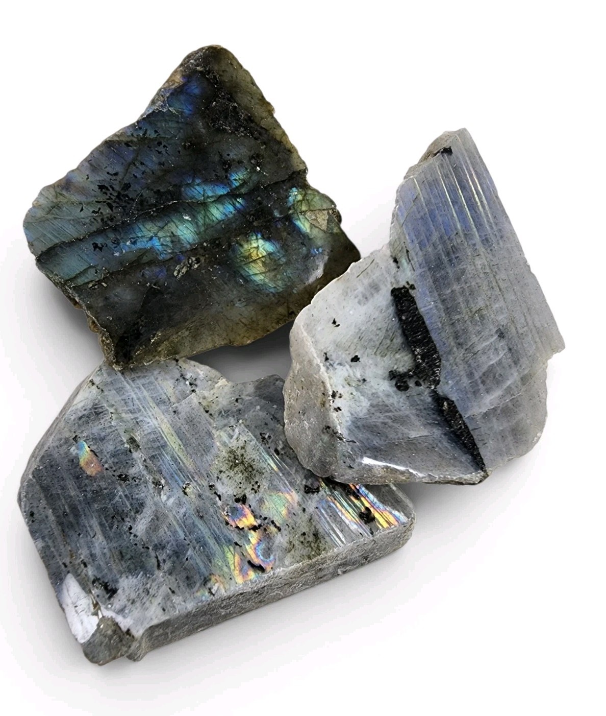 Blue Labradorite Faced Pieces Madagascar 235.7 grams