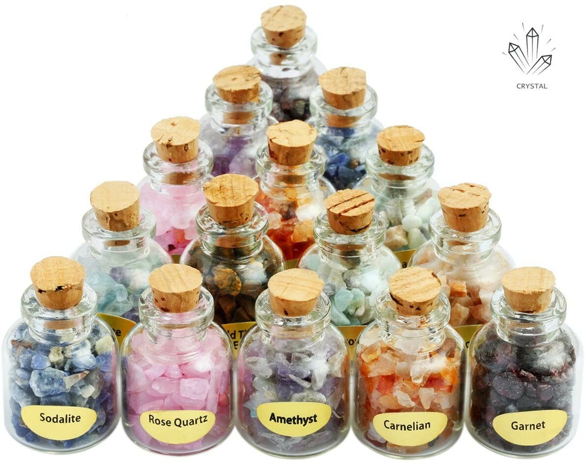 SUNYIK 9 Mini Gemstone chip Crystal Healing Tumbled Gem Reiki Wicca Stone