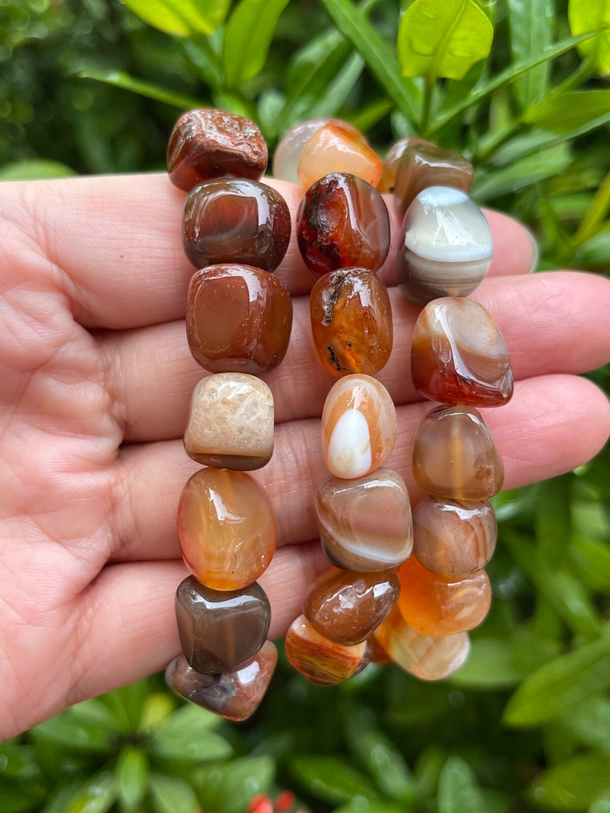 Grade A++ Carnelian Crystal Nugget Bracelet, Genuine Gemstone Bracelet, Bulk Lot