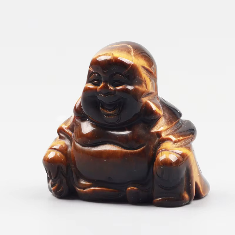 Jade Buddha Figurine 1.5” Hand Carved Natural Green Gemstone Reiki Crystal Hea