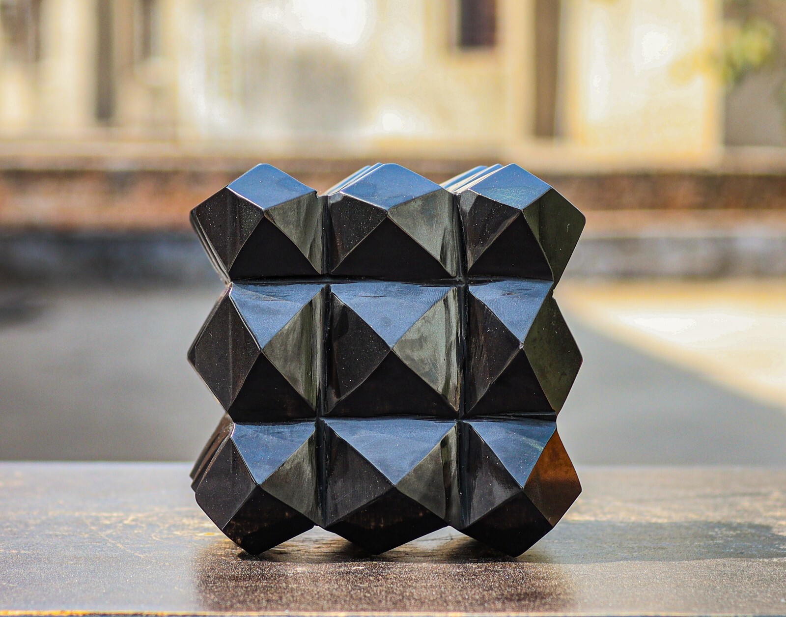 100MM Black Tourmaline Crystal Healing Chakra Stone Metaphysical Pointed Cube