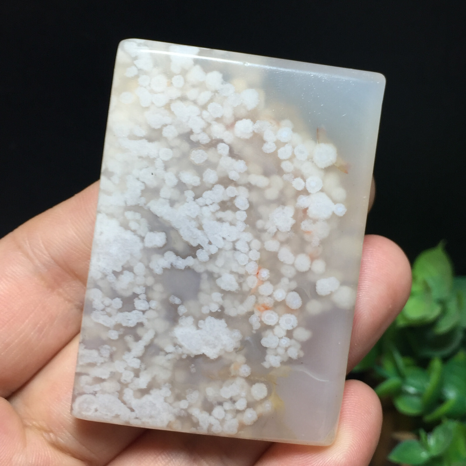 55g Natural Snowflake Cherry Blossom Agate Flat Square for Pendant or Display 04