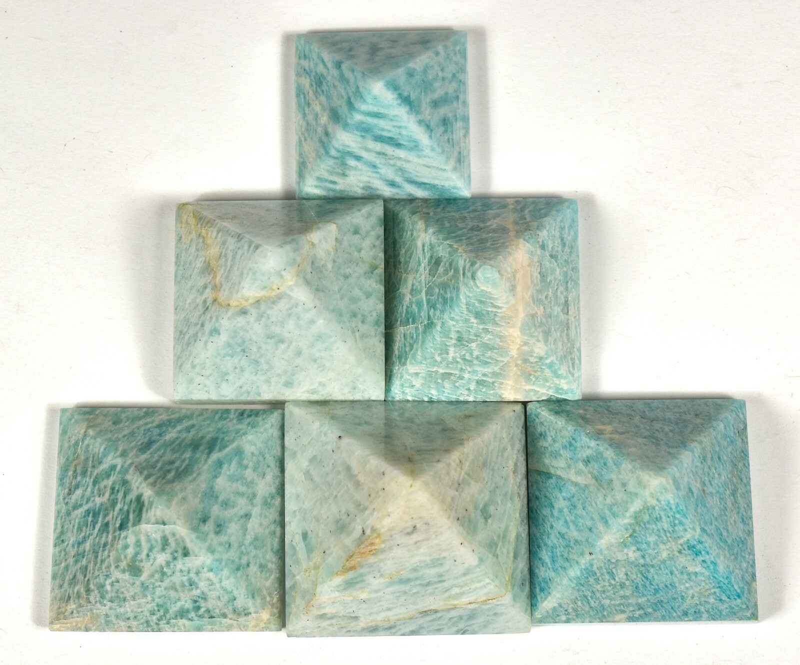 1PC 34mm Blue Green Amazonite Pyramid Polished Feldspar Crystal Mineral – India