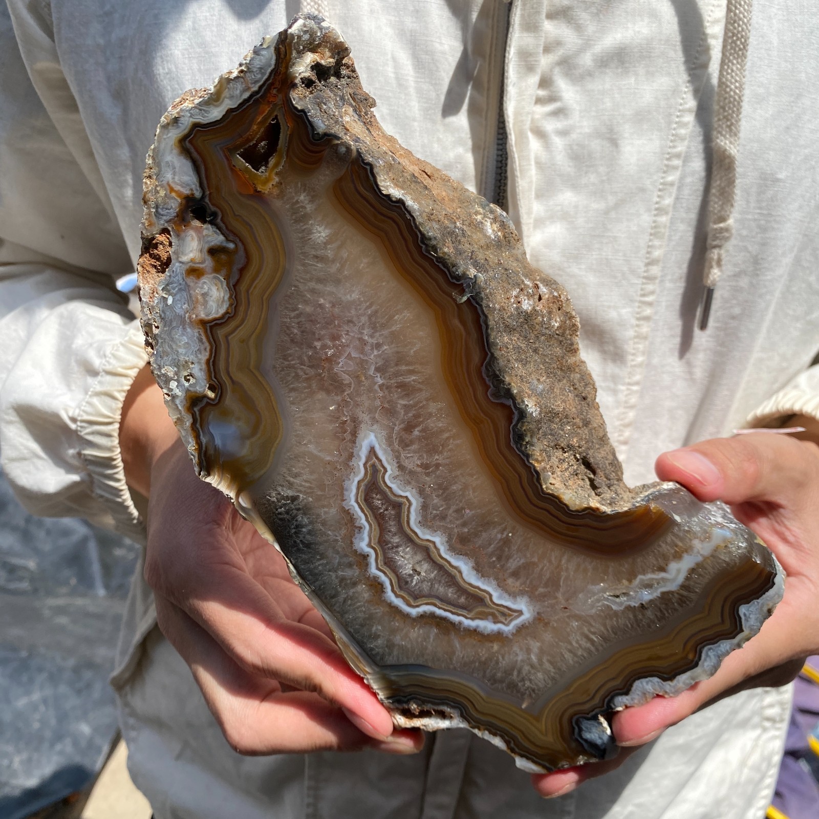 1440G Natural agate Agate Geode Slab/Slice quartz crystal mineral specimen Reiki