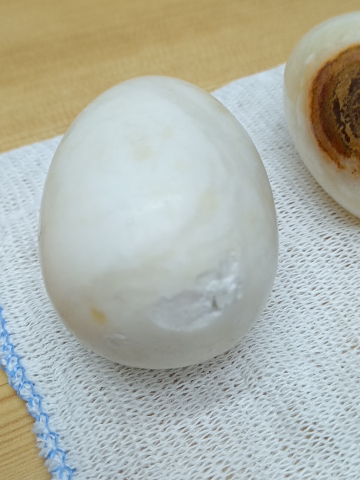 Vintage Hand Cut Polished Semi Precious Stone Eggs + 2 Wooden