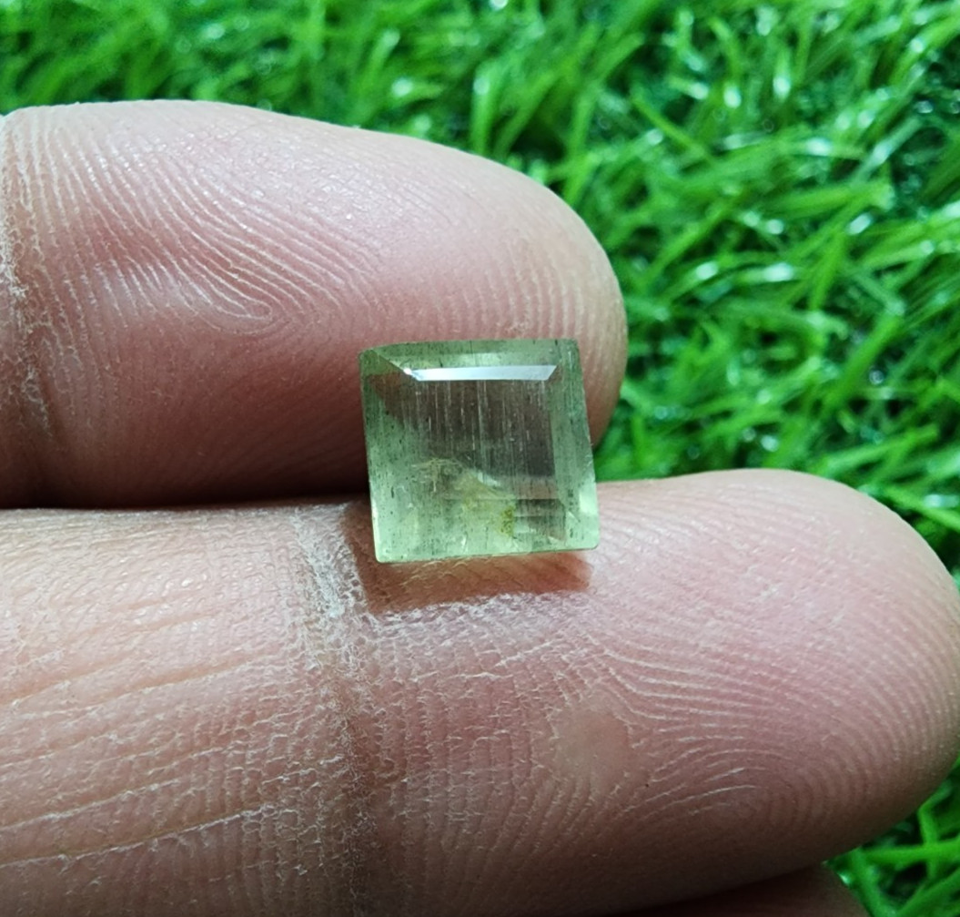 Yellow Aquamarine Heliodor 3.10Ct Faceted Square Cut Loose Gem Natural Stone