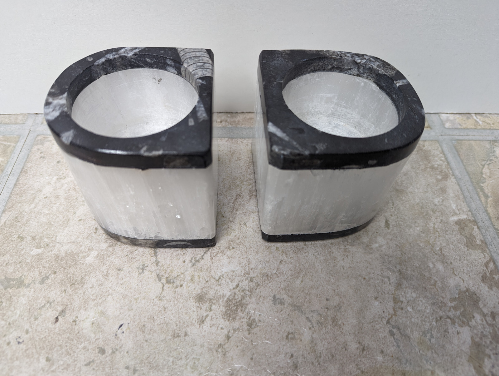 Orthoceras Fossils & Selenite Candle Holders- See Descrip@ Below Wholesale Costs