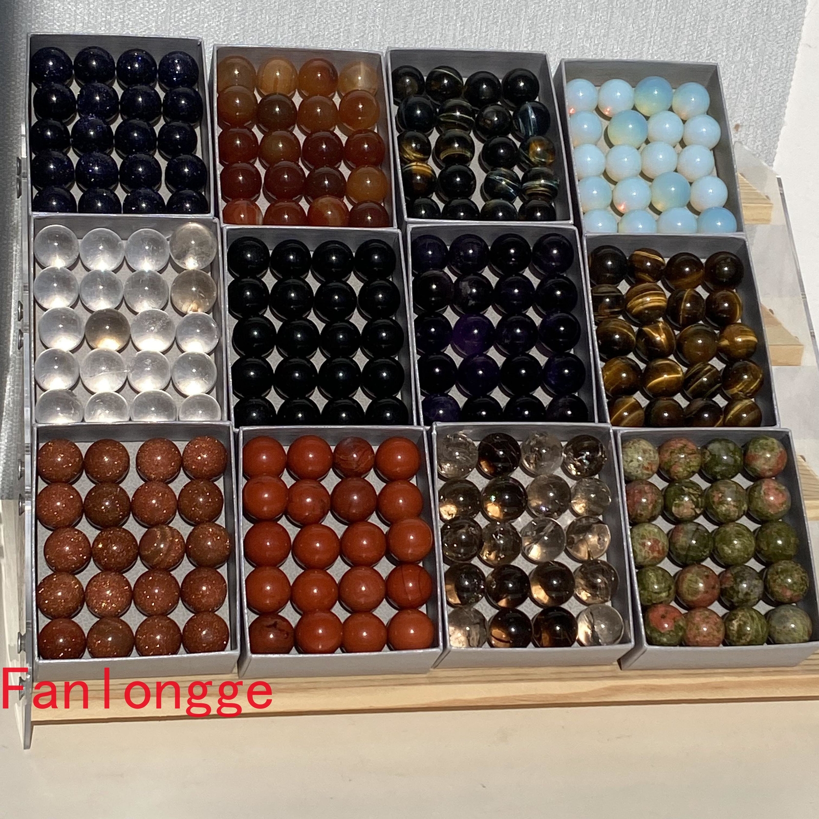 Wholesale Natural Mixed Crystal Sphere Quartz Crystal Ball 15mm+ Healing + Box