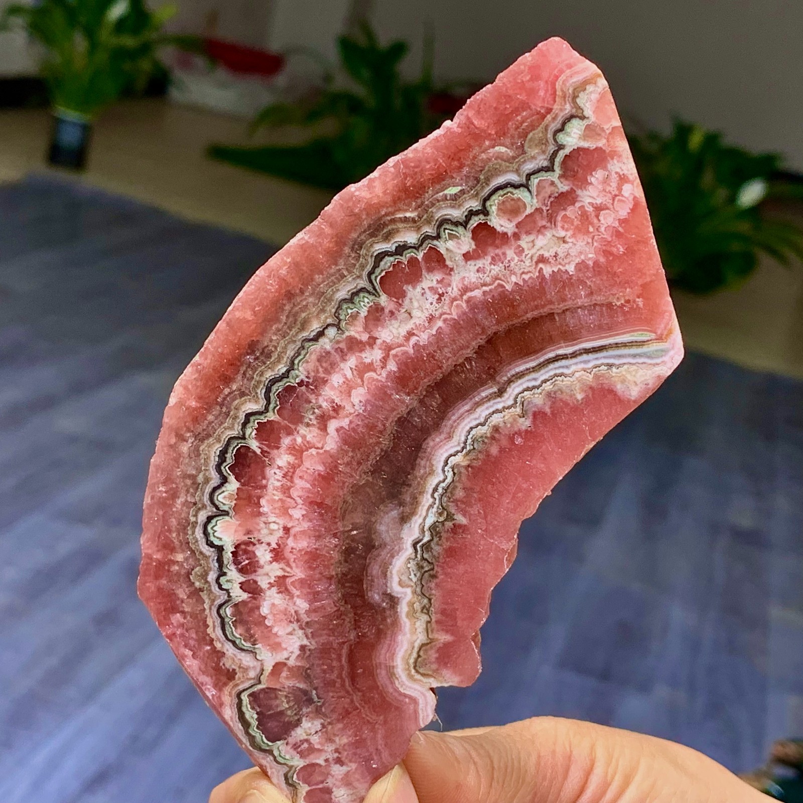 123G Rhodochrosite Crystal Slab Slice AAA+ : Love / Compassion / Light Argentina