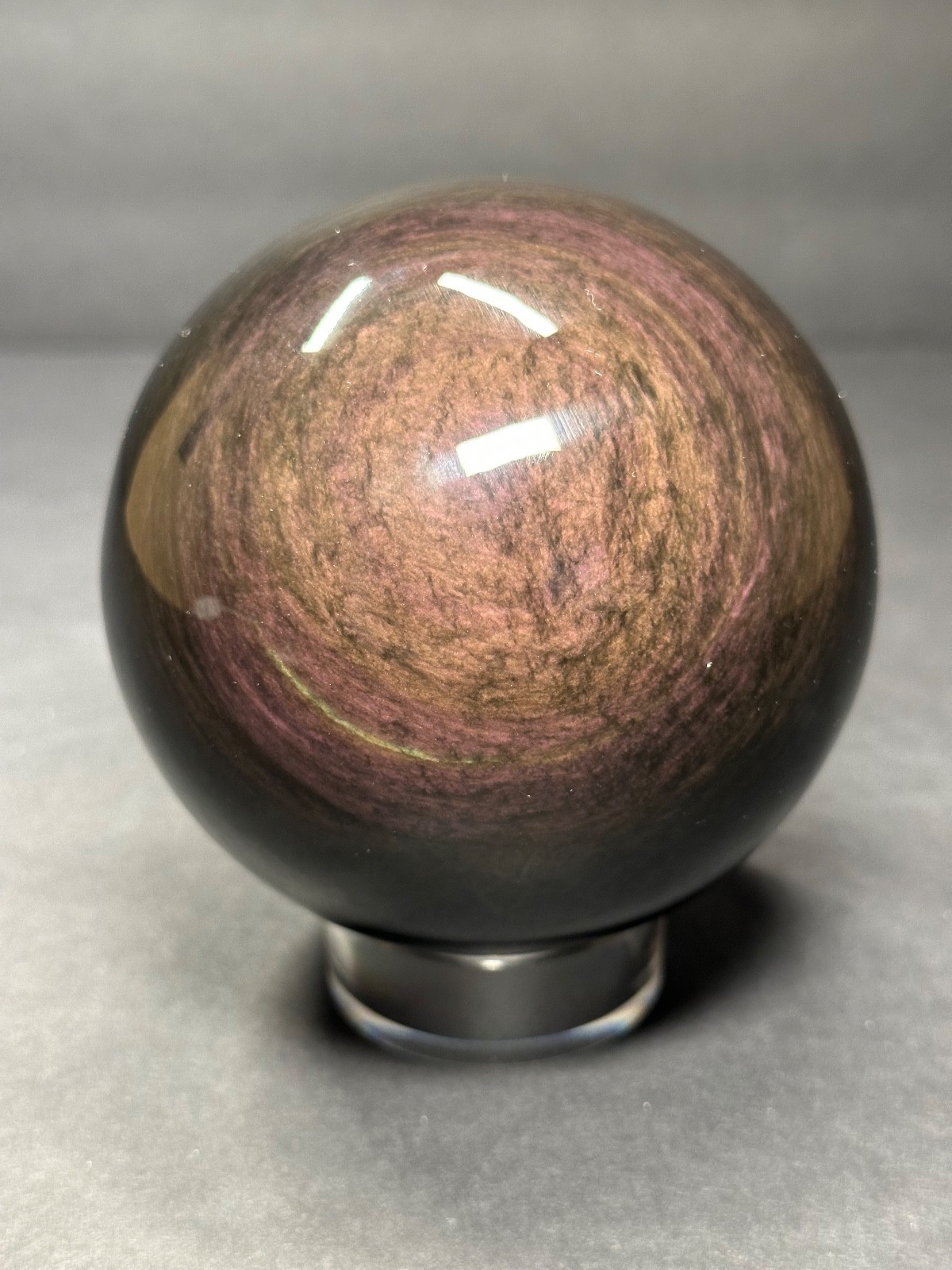 946g nataural rainbow obsidian polished crystal ball