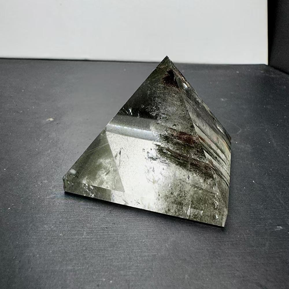 49*40mm Natural Garden Crystal Quartz Carved Pyramid Reiki Healing decor Gift