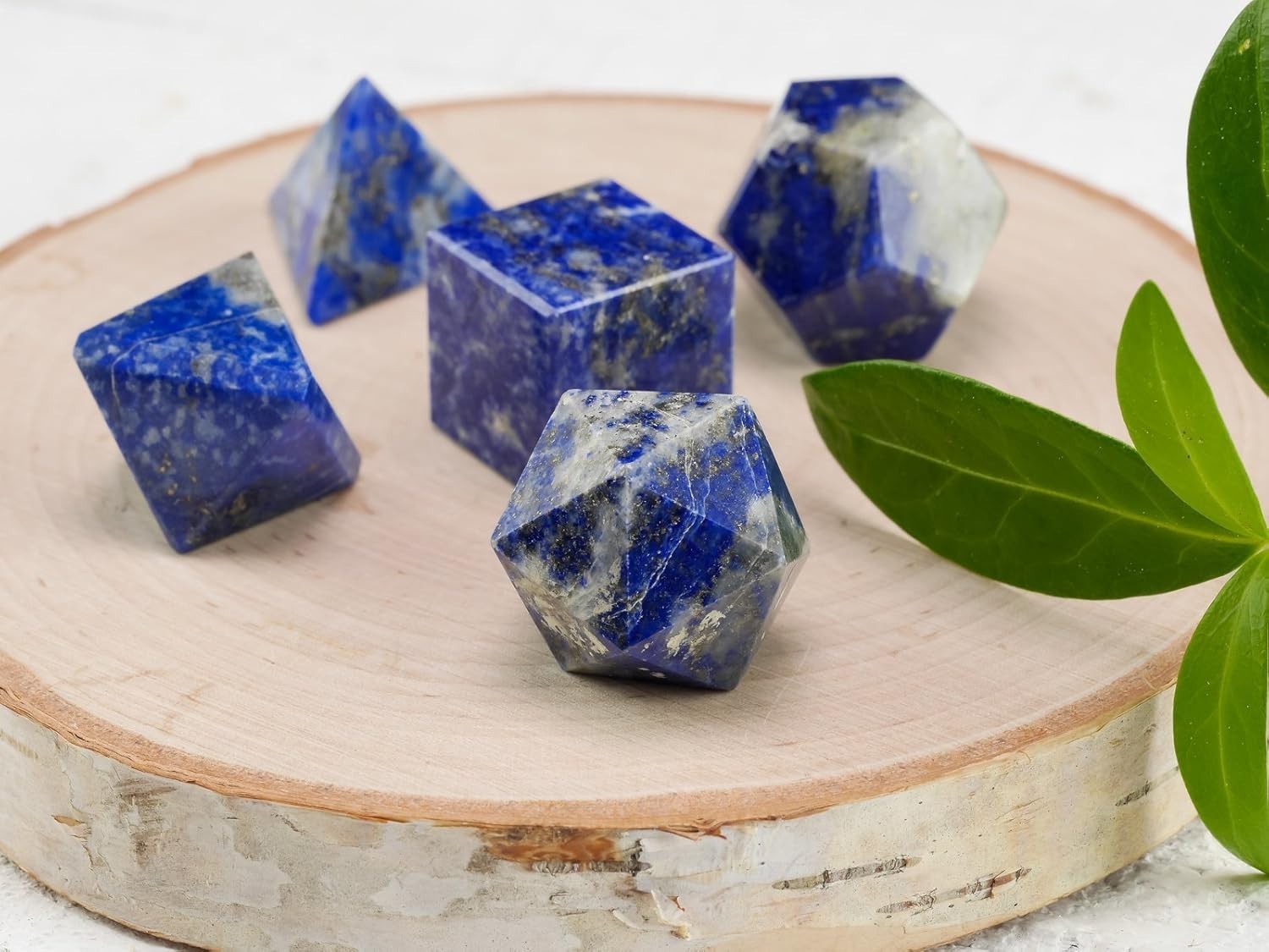 5 pcs Lapis Lazuli Platonic Solids Sacred Geometric Set Crystal Geometry Set
