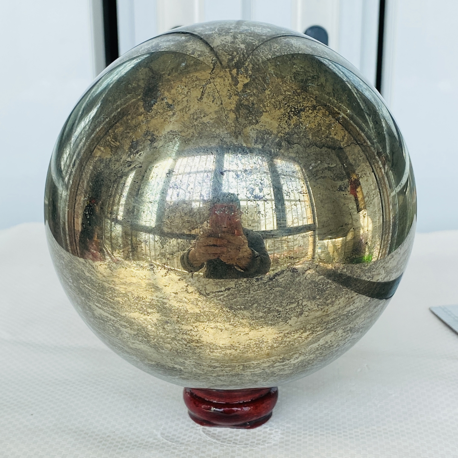 Natural Chalcopyrite Quartz Crystal Ball Energy Reiki Healing 4060G