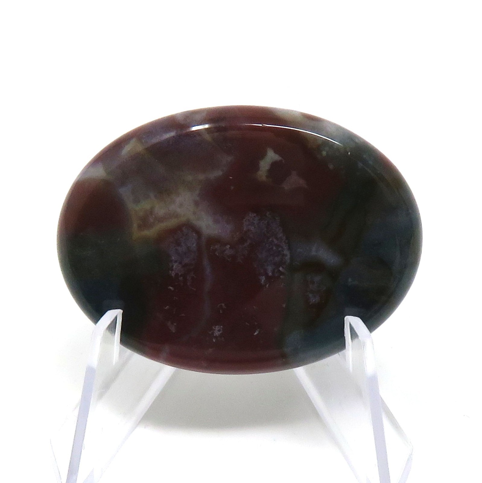 Indian Agate Worry Stone #1344 – 40mm x 30mm or 1.5″ x 1″ – 6mm Thick – Pocket